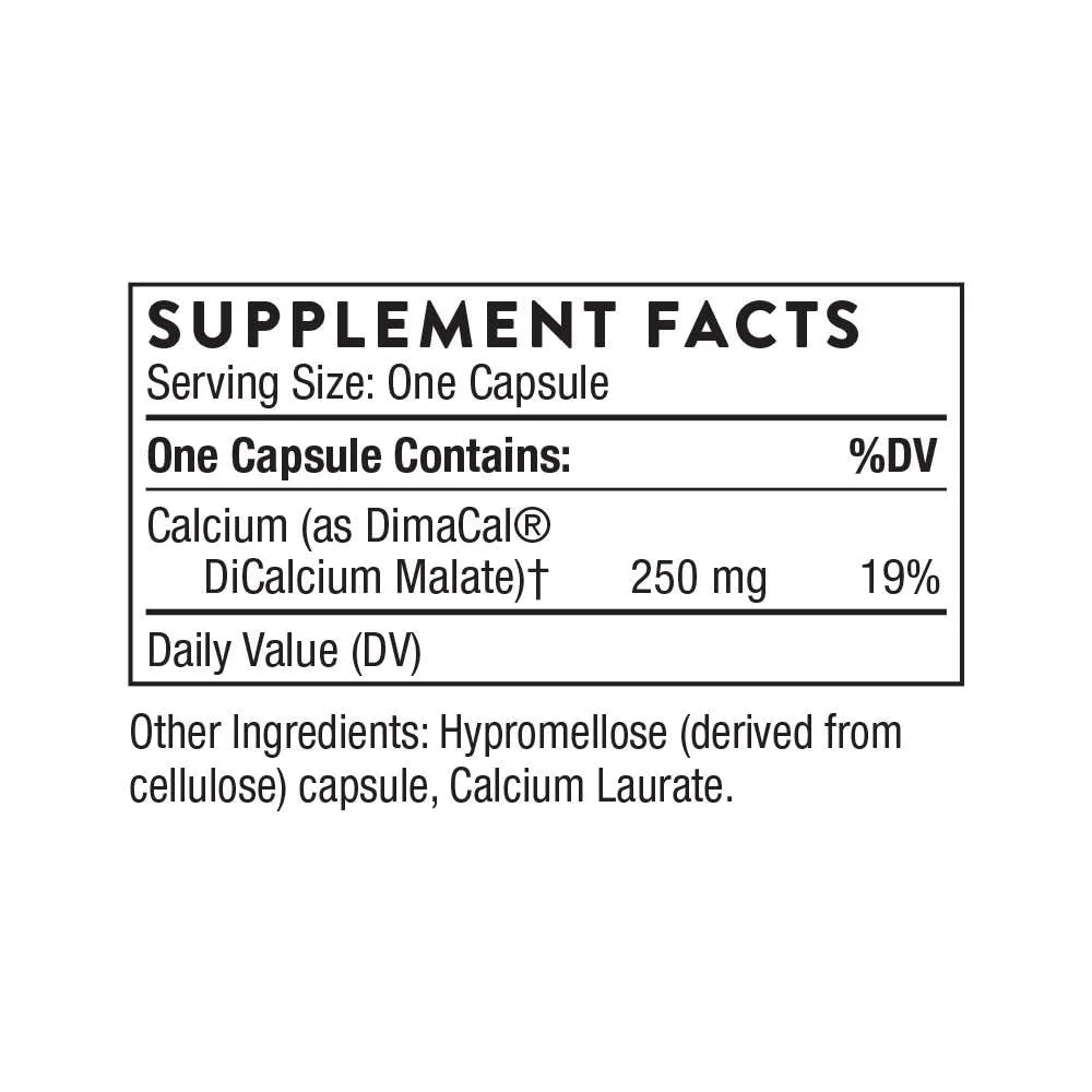 Thorne Calcium DimaCal - Chelated Calcium for Enhanced Absorption | 120 Capsules - Image 2