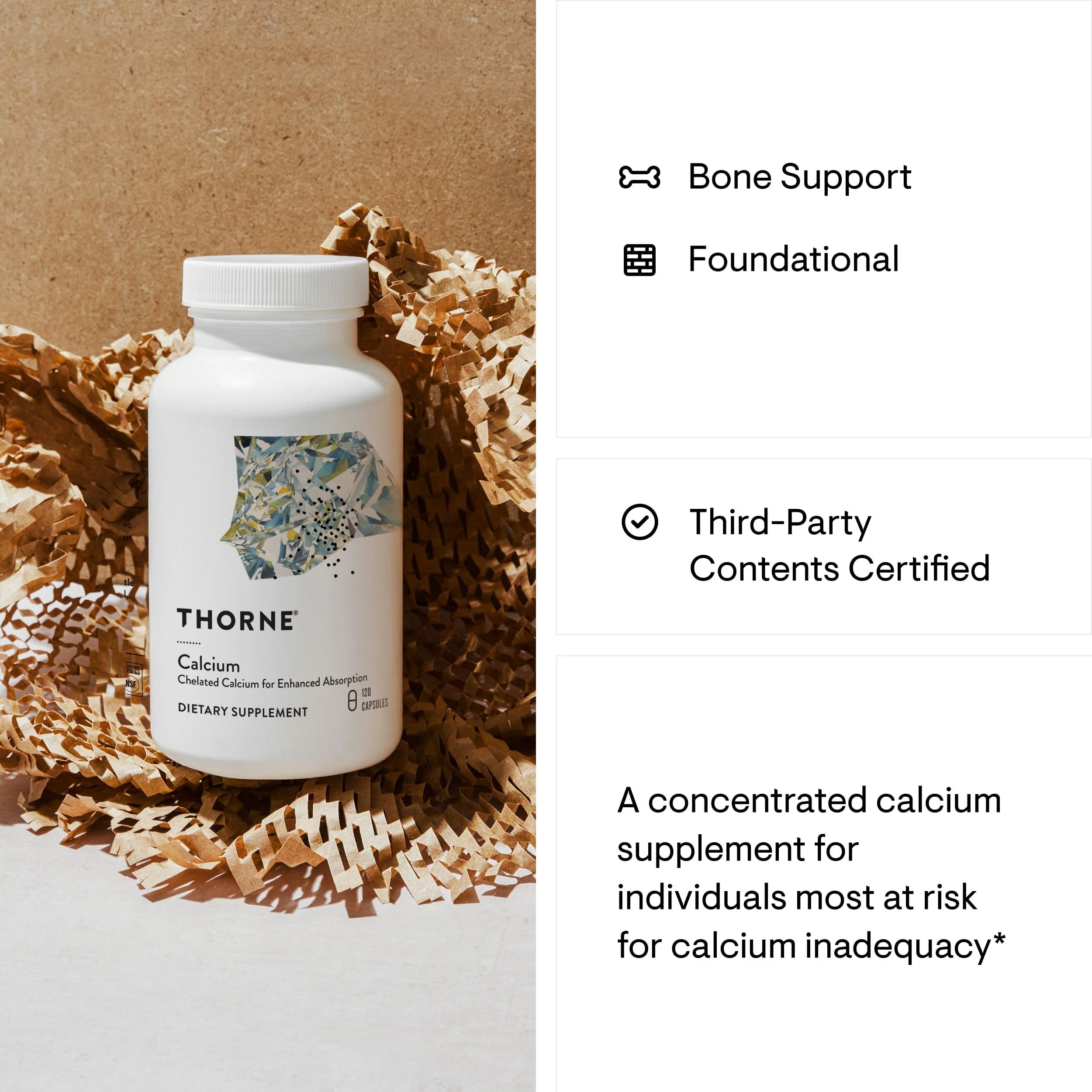 Thorne Calcium DimaCal - Chelated Calcium for Enhanced Absorption | 120 Capsules - Image 5