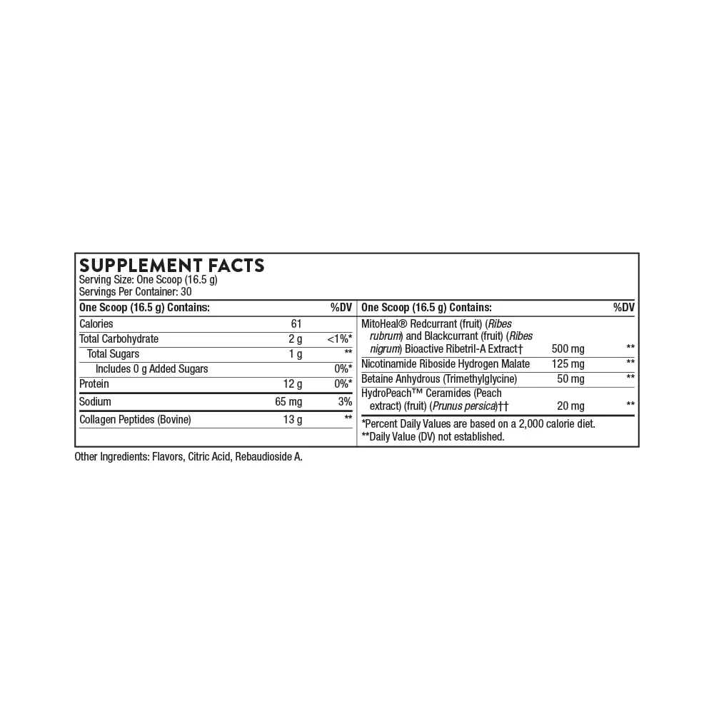 THORNE Collagen Plus – Collagen Peptides with Nicotinamide Riboside for Skin, Hair & Nails – 17.5 oz, 30 Servings - Image 3