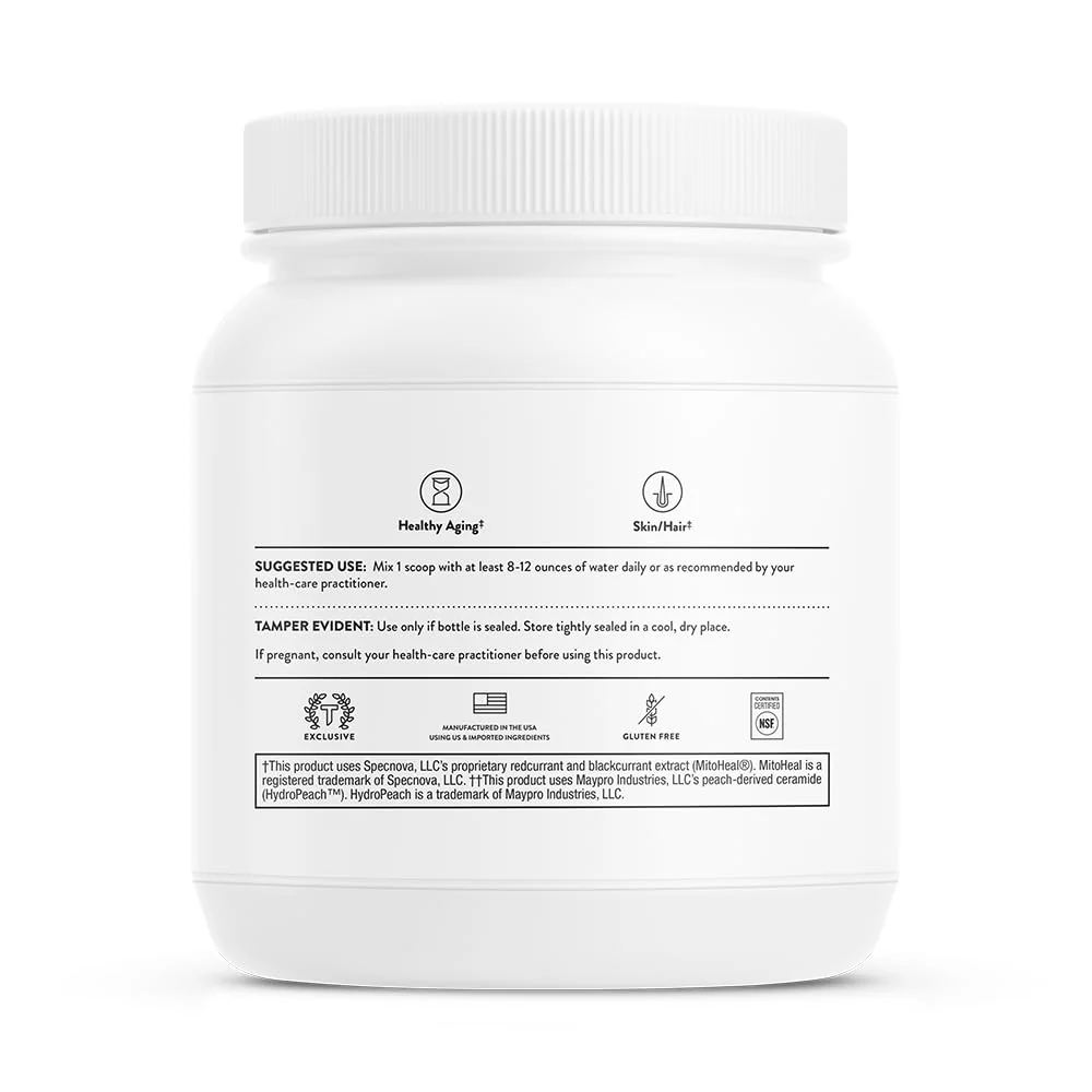 THORNE Collagen Plus – Collagen Peptides with Nicotinamide Riboside for Skin, Hair & Nails – 17.5 oz, 30 Servings - Image 4