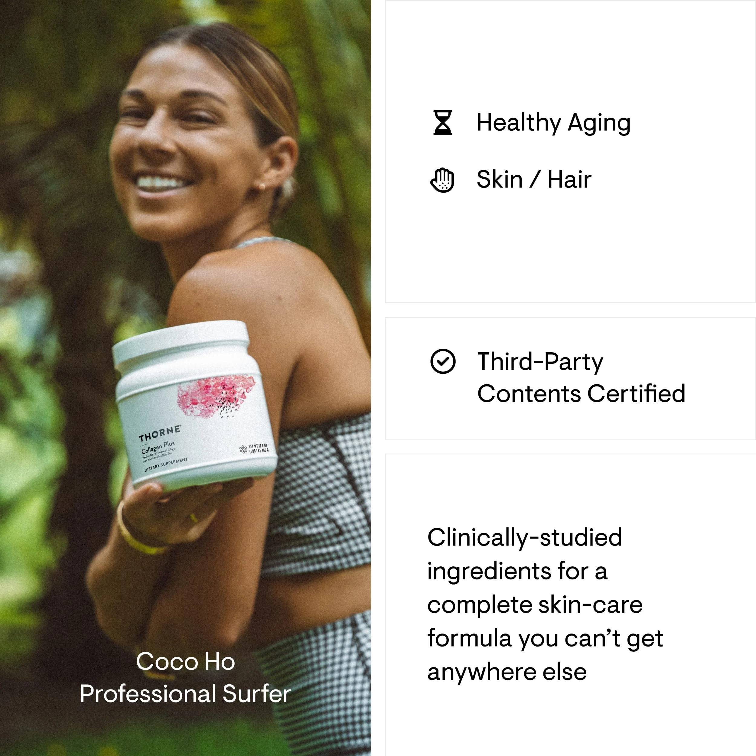 THORNE Collagen Plus – Collagen Peptides with Nicotinamide Riboside for Skin, Hair & Nails – 17.5 oz, 30 Servings - Image 5