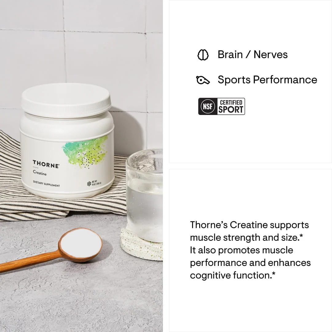 THORNE Creatine - Micronized Creatine Monohydrate Powder for Muscle & Focus | NSF Certified for Sport | Unflavored | 5 g per Serving | 90 Servings - Image 5