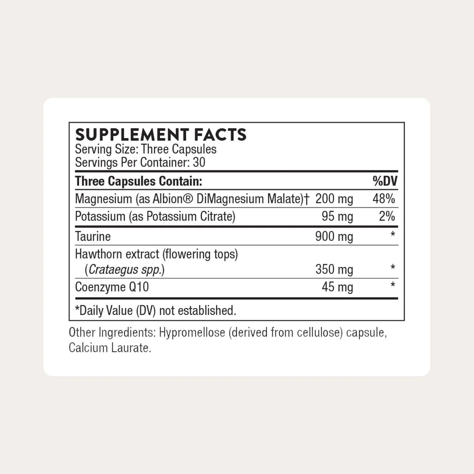 THORNE Heart Health Complex – CoQ10, Taurine & Hawthorn | 90 Capsules - Image 9