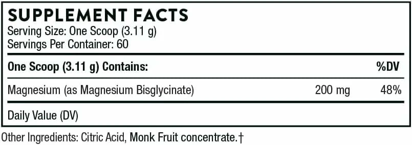 THORNE Magnesium Bisglycinate Powder – 60 Servings, 6.5 oz Jar | Sleep, Metabolism & Heart Health - Image 3