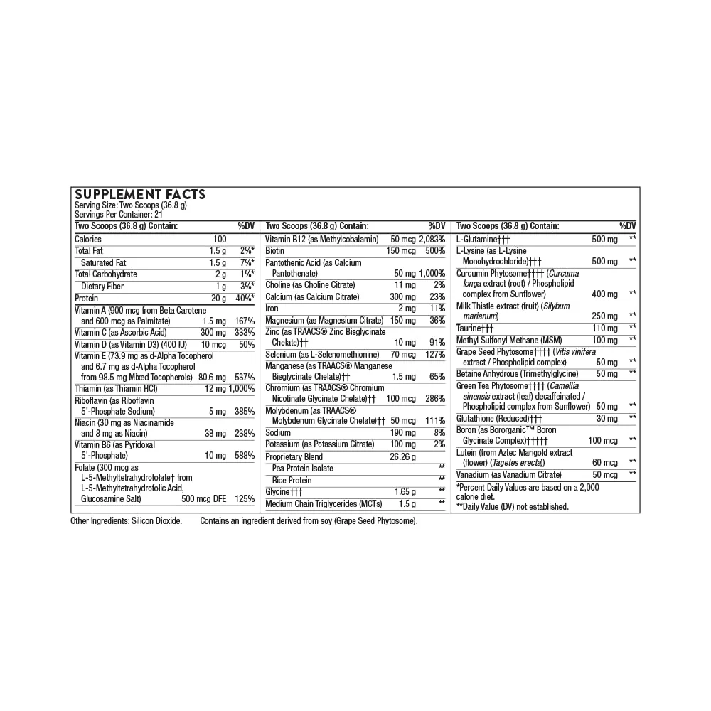 THORNE MediClear Plus – Foundational Support with Rice & Pea Protein, Multivitamin-Mineral Profile (27.2 oz) - Image 3