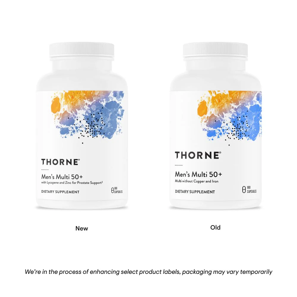 THORNE Men's Multi 50+ | Comprehensive Daily Multivitamin for Heart, Brain, Prostate & Immune Health | 180 Capsules - Image 2