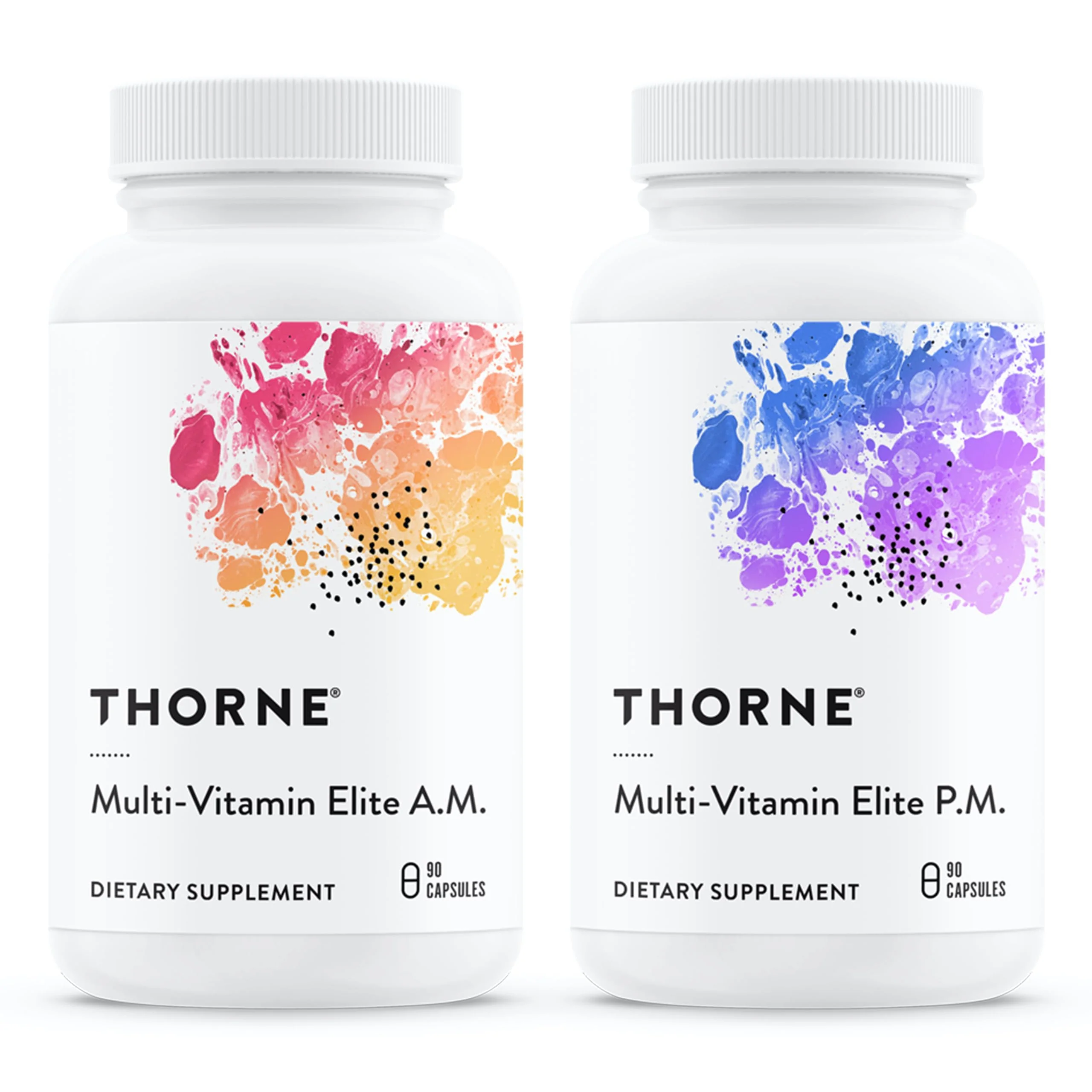 THORNE Multi-Vitamin Elite – AM & PM Daily Nutritional Supplement (Gluten-Free, Dairy-Free) | 180 Capsules