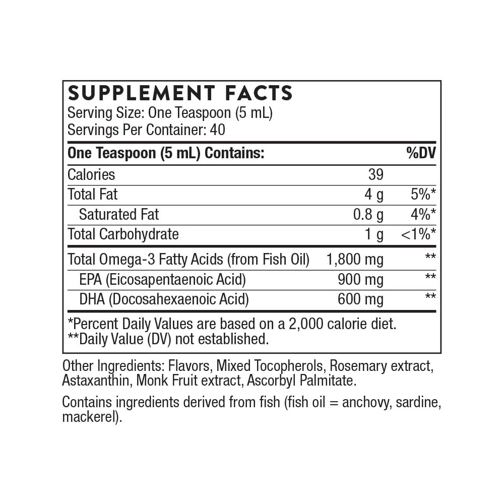 THORNE Omega Superb - Easy Dosing Fish Oil Liquid with EPA & DHA, Lemon Berry, 6.76 fl oz - Image 5