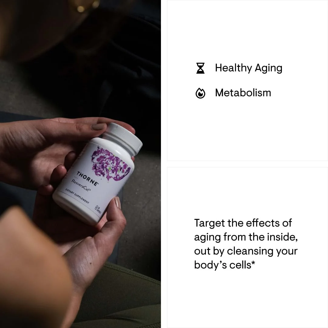 THORNE ResveraCel – Nicotinamide Riboside with Quercetin Phytosome & Resveratrol for Healthy Aging & Cellular Energy (30 Servings) - Image 2