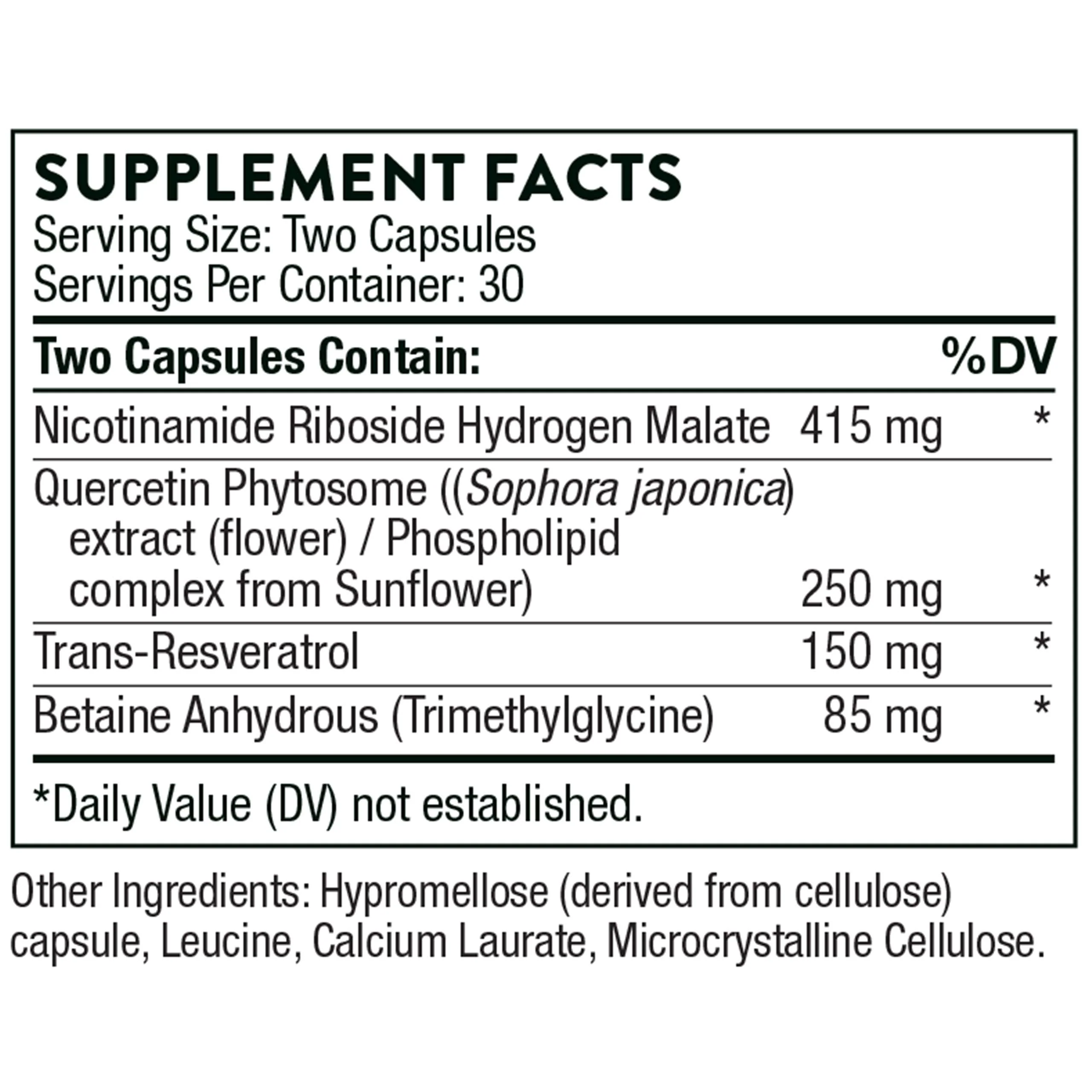 THORNE ResveraCel – Nicotinamide Riboside with Quercetin Phytosome & Resveratrol for Healthy Aging & Cellular Energy (30 Servings) - Image 3