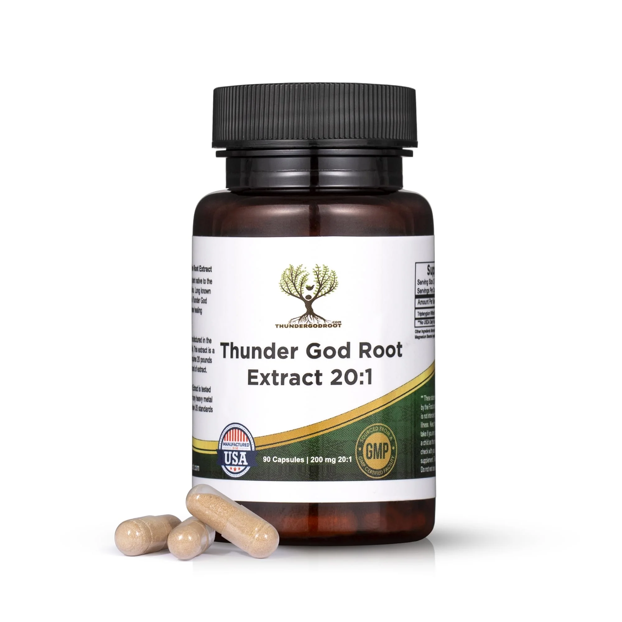 Thunder God Vine Root 20:1 Supplement – 200 mg Tripterygium Wilfordii, 90 Capsules | ThunderGodRoot - Image 6