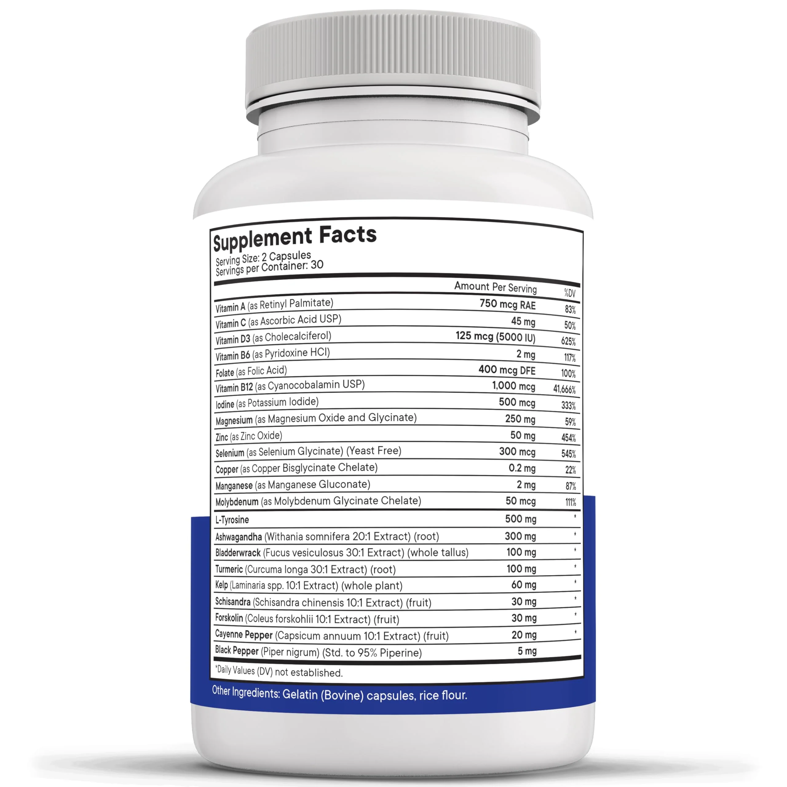 Thyroid Support Supplement for Women & Men with Iodine, B12, Zinc, Selenium, Ashwagandha, Bladderwrack, Turmeric, Schisandra - Non-GMO, Vegetarian - 180 Count - Image 5