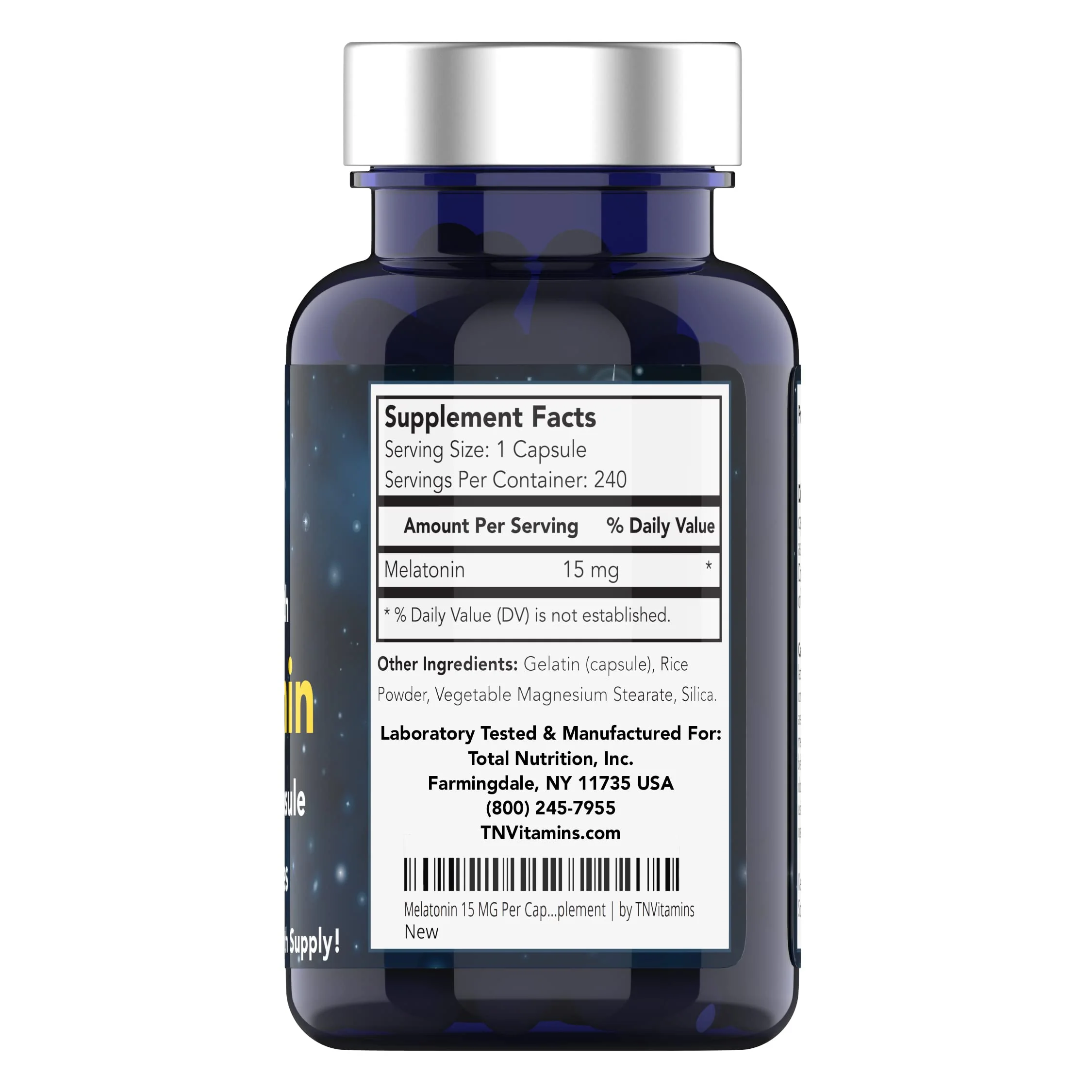 tnvitamins Melatonin 15 mg per Capsule – 240 Capsules (Pack of 2) – Extra Strength Nighttime Sleep Support - Image 7