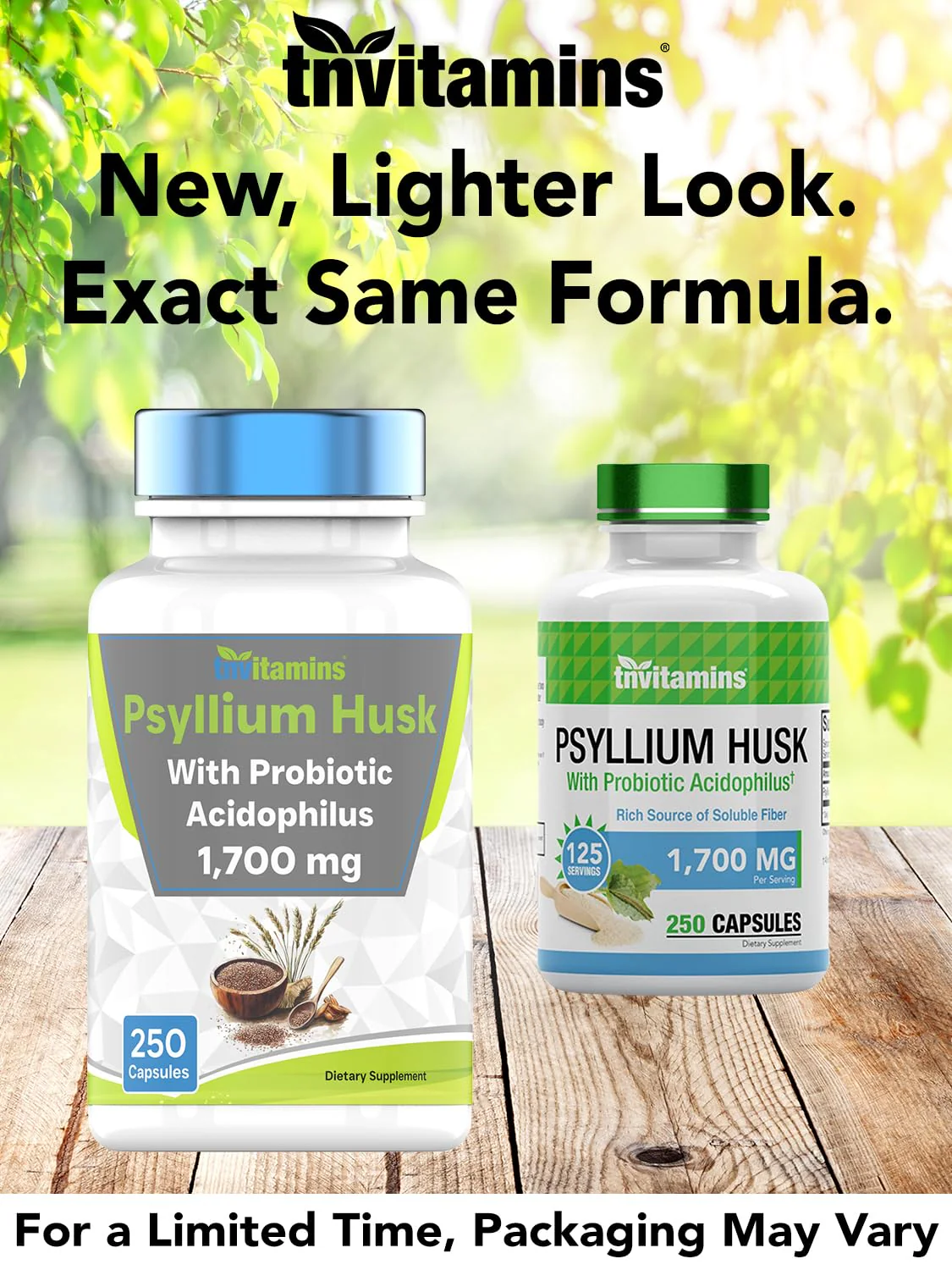 tnvitamins Psyllium Husk Capsules 1700mg | Probiotic Acidophilus | Digestive Fiber (2-Pack) - Image 5