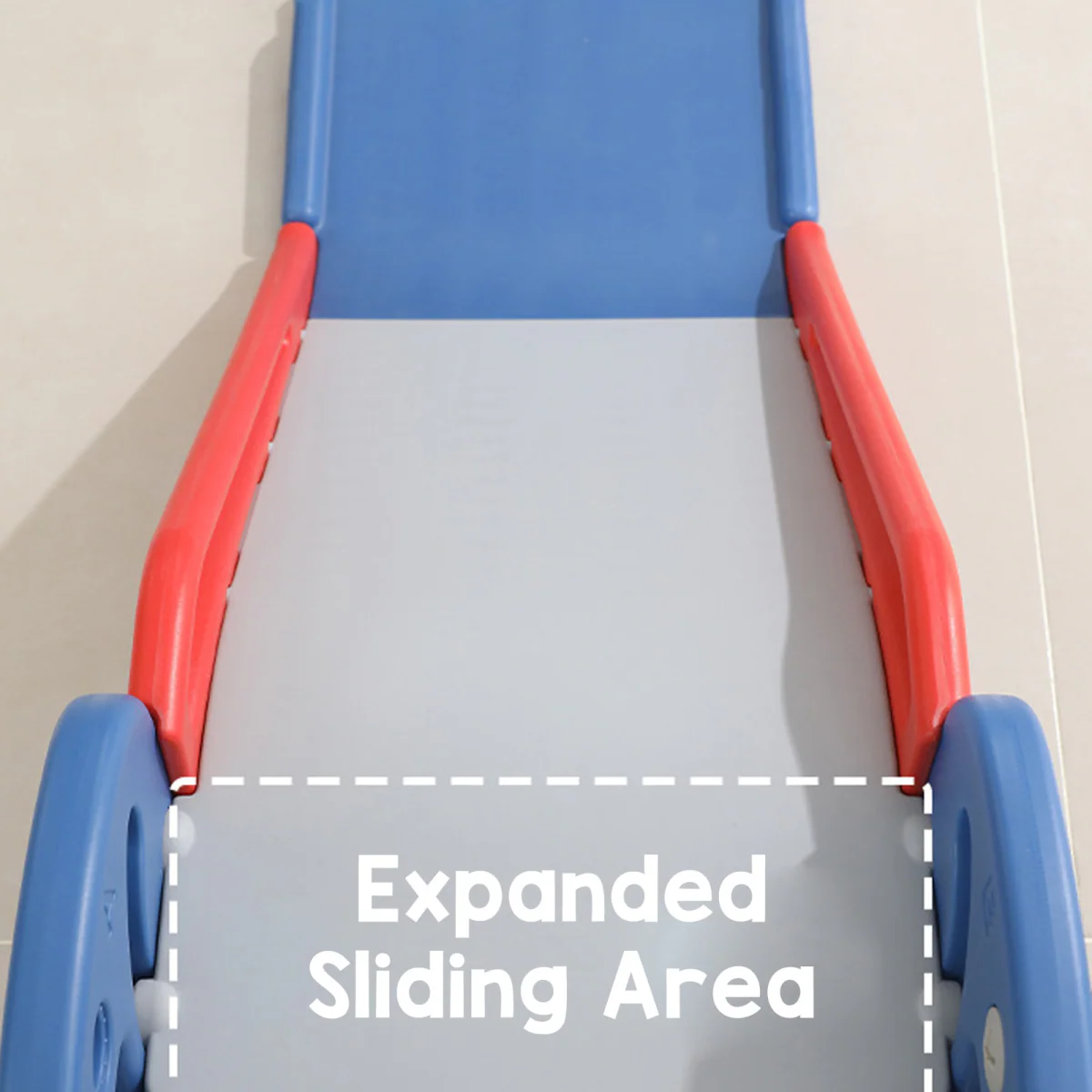 Toddler Indoor Slide for 0 To 3 Years Old Easy Assembly Dinosaur Shape Foldable Slide with Basketball Hoop Stairs Blue - Image 7