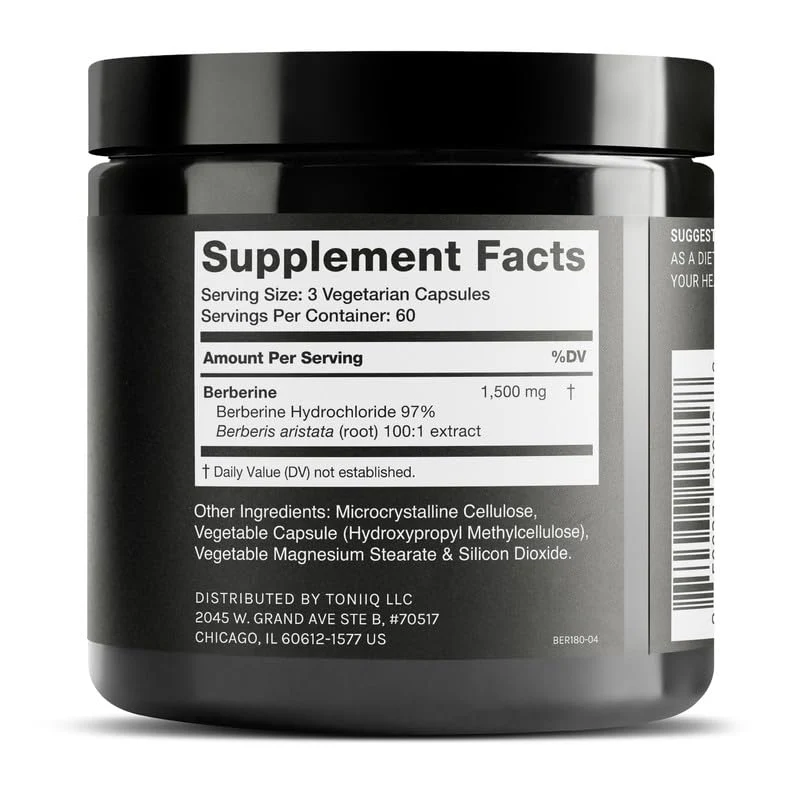 Toniiq Berberine HCl 97% – Himalayas 100:1 Concentrate, 180 Veg Capsules - Image 11