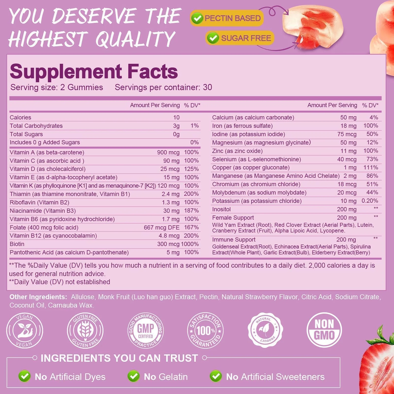 Totaria Sugar Free Multivitamin Gummies for Women 14+ – Iron, Folate, Biotin - Image 2