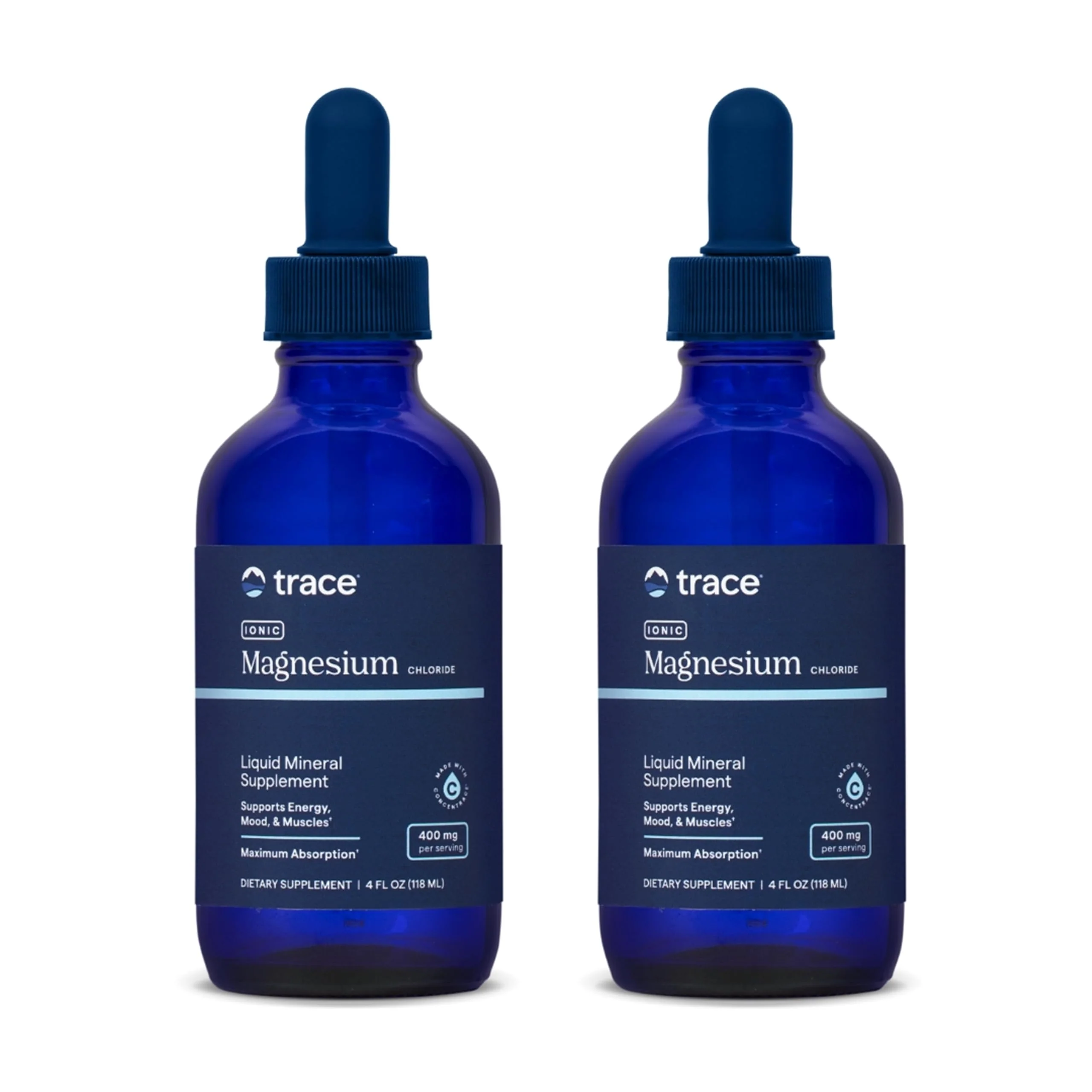 Trace Minerals Ionic Magnesium – Liquid Magnesium for Energy, Nerve & Muscle Support | Full-Spectrum Minerals | 4 fl oz (2 Pack)