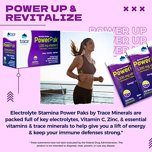 Trace Minerals Power Pak Multivitamin & Multimineral Packets – Acai Berry Flavor, Electrolyte Support, 1200 mg Vitamin C, 70+ Minerals, 90 Packets - Image 3