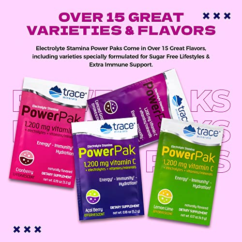 Trace Minerals Power Pak Multivitamin & Multimineral Packets – Acai Berry Flavor, Electrolyte Support, 1200 mg Vitamin C, 70+ Minerals, 90 Packets - Image 5
