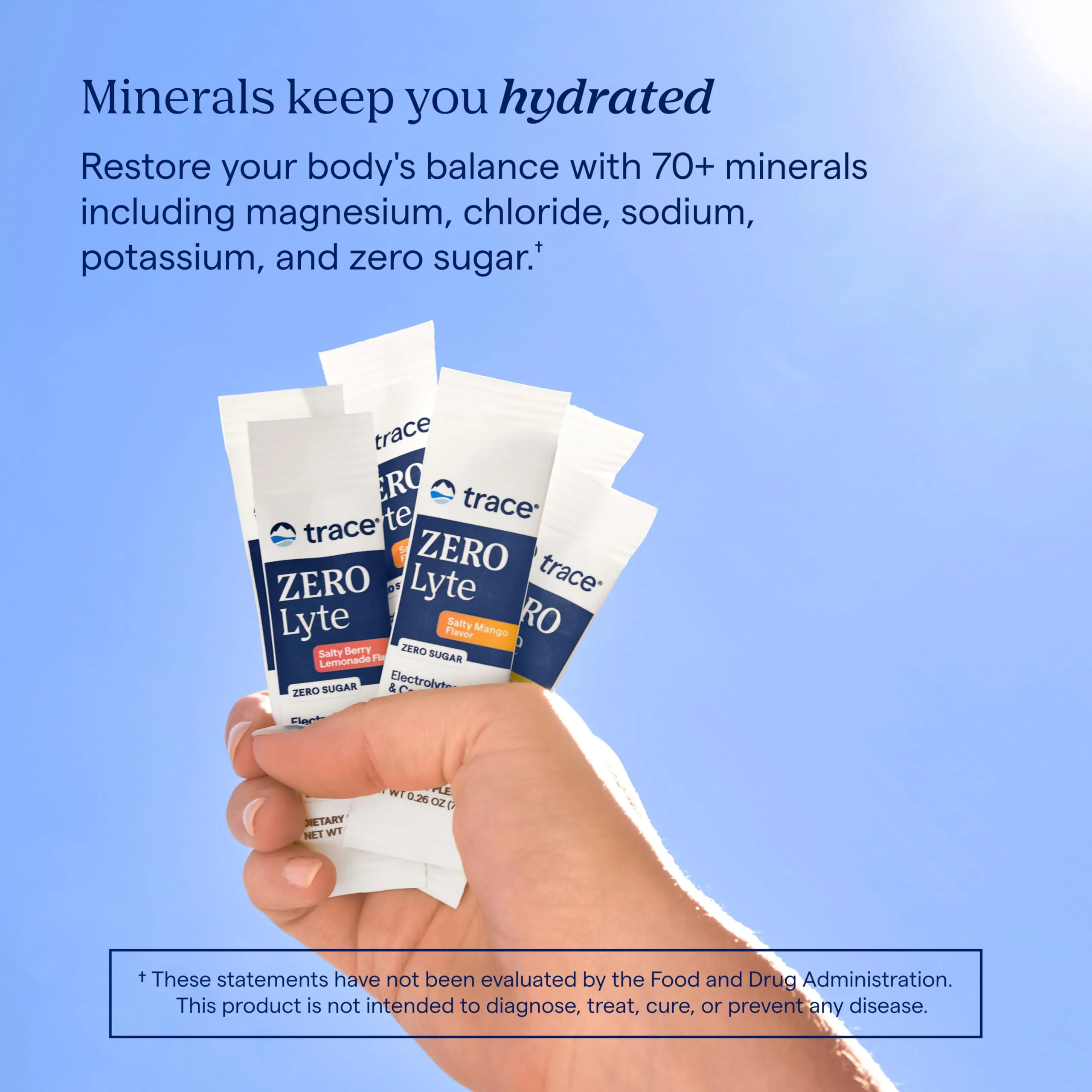 Trace Minerals ZeroLyte Salty Tropical Flavor | Sugar Free Electrolyte Drink Mix | 30 Packets - Image 7