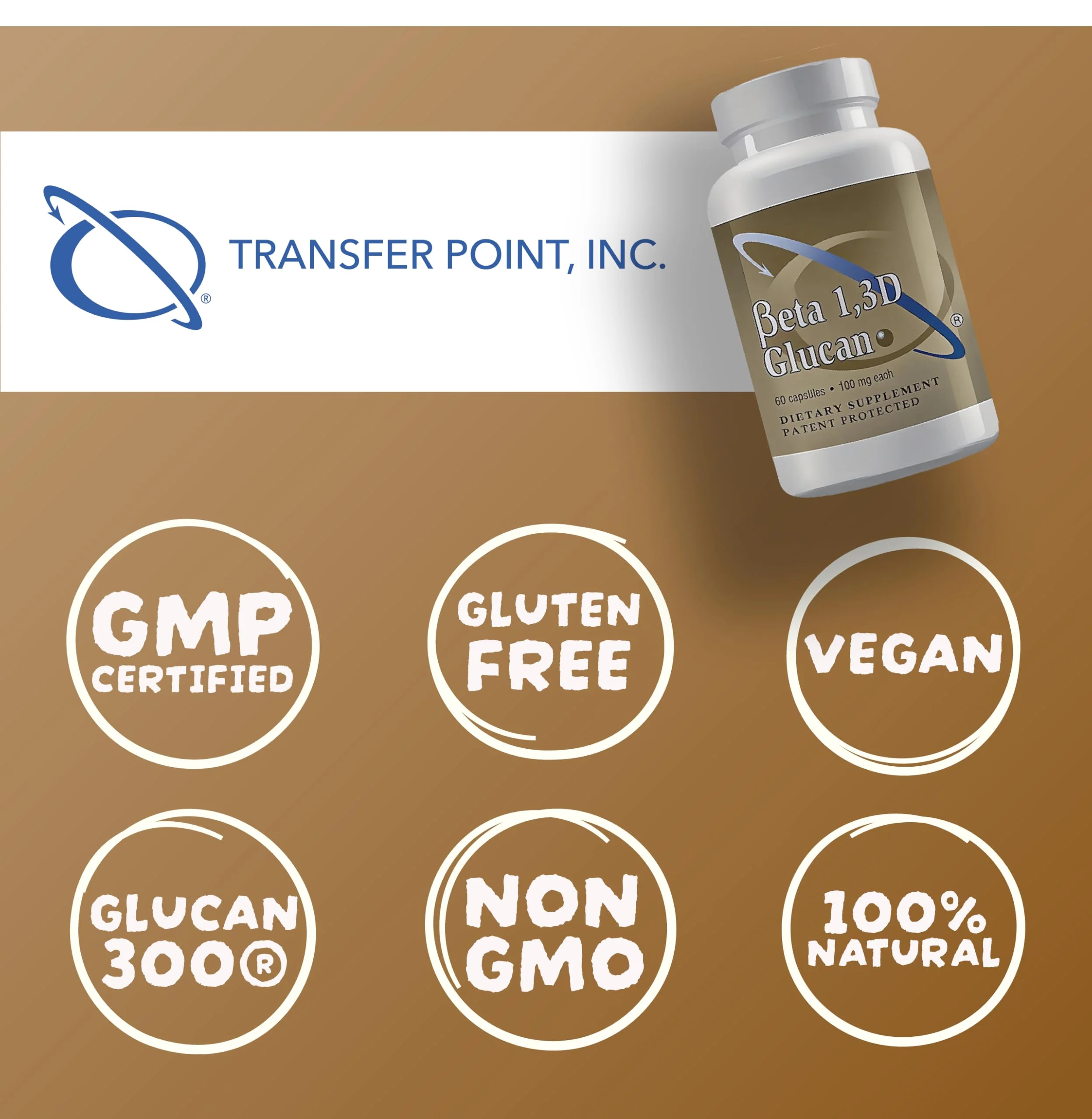 Transfer Point Immune Support Supplement – Highly Purified Beta 1,3D Glucan 100 mg per Capsule (b-glucan Fiber) Pack of 2 - Image 2