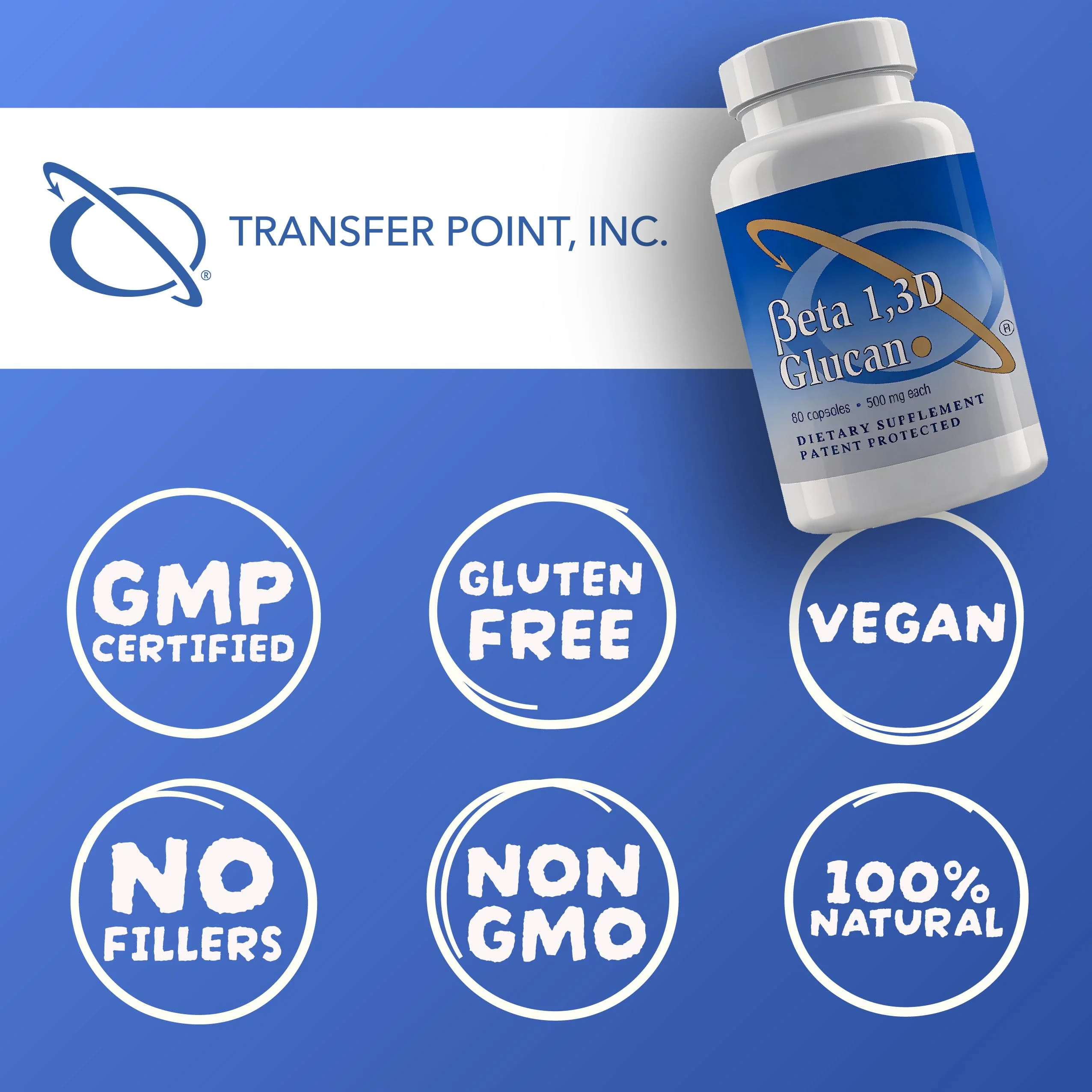 Transfer Point Immune Support Supplement — Highly Purified Beta Glucan 500 mg Capsule (Non-GMO, Vegan) - Image 14