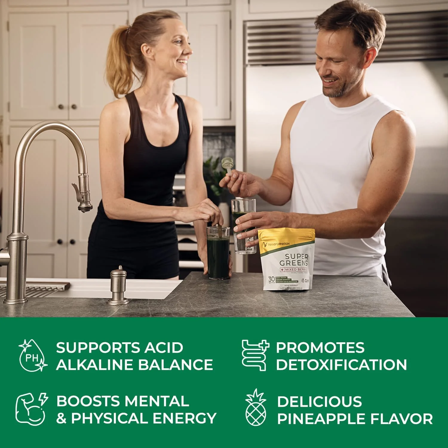 Transformation Super Greens – Immune & Energy Support Green Juice Powder with Spirulina & Chlorella - Image 5