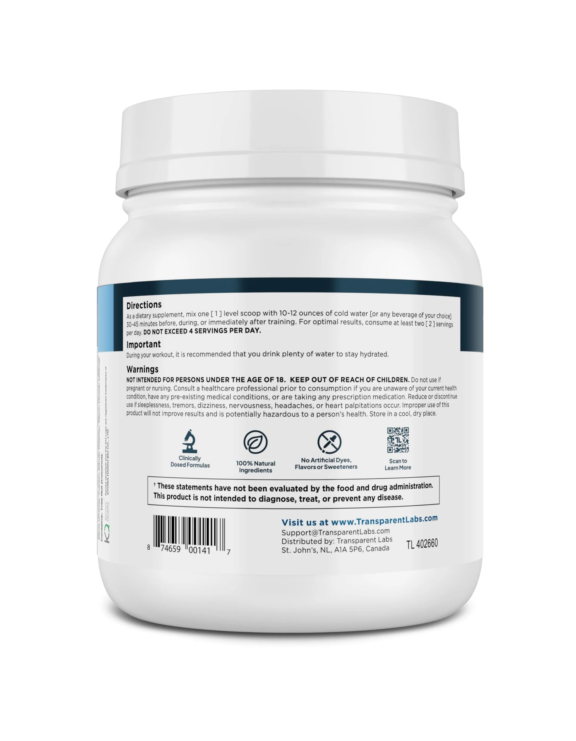 Transparent Labs BCAA Glutamine - 8,000 mg BCAAs + 5,000 mg L-Glutamine for Post-Workout Recovery, Endurance & Muscle Support - 30 Servings, Strawberry Lemonade - Image 18