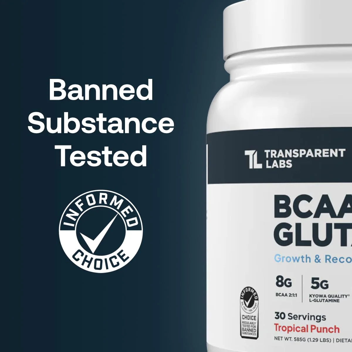 Transparent Labs BCAA Glutamine - 8,000 mg BCAAs + 5,000 mg L-Glutamine for Post-Workout Recovery, Endurance & Muscle Support - 30 Servings, Strawberry Lemonade - Image 2