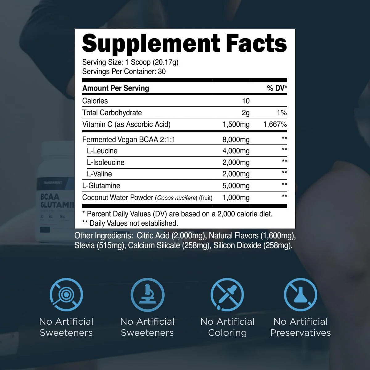 Transparent Labs BCAA Glutamine - 8,000 mg BCAAs + 5,000 mg L-Glutamine for Post-Workout Recovery, Endurance & Muscle Support - 30 Servings, Strawberry Lemonade - Image 4