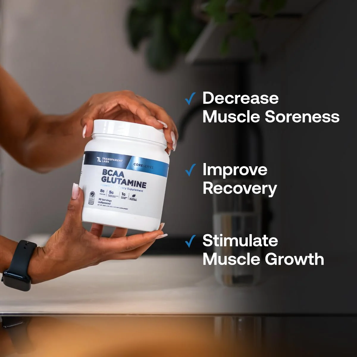 Transparent Labs BCAA Glutamine — 8000 Mg BCAA Powder with L Glutamine, Tropical Punch, 30 Servings - Image 8