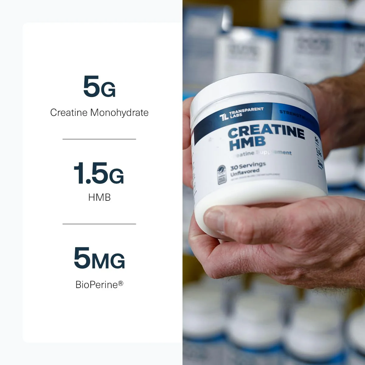 Transparent Labs Creatine HMB - Creatine Monohydrate with HMB | 30 Servings, Unflavored - Image 8