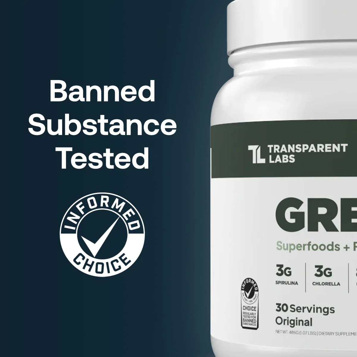 Transparent Labs Prebiotic Greens - Peach Mango, 30 Servings | Organic Spirulina, Chloerra, Acacia & Green Banana - Image 2