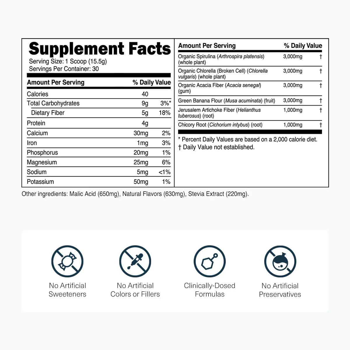 Transparent Labs Prebiotic Greens - Peach Mango, 30 Servings | Organic Spirulina, Chloerra, Acacia & Green Banana - Image 4