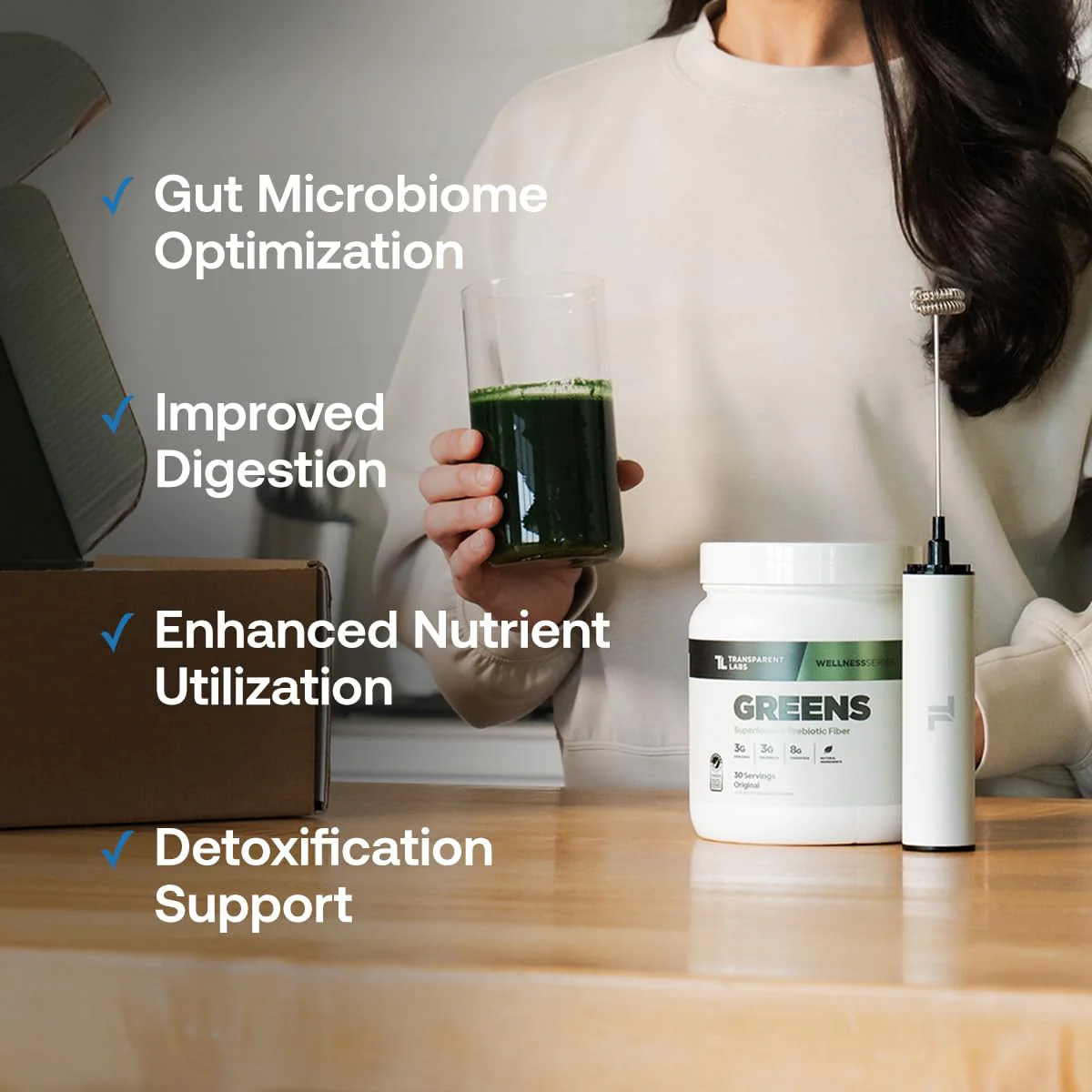 Transparent Labs Prebiotic Greens - Peach Mango, 30 Servings | Organic Spirulina, Chloerra, Acacia & Green Banana - Image 7