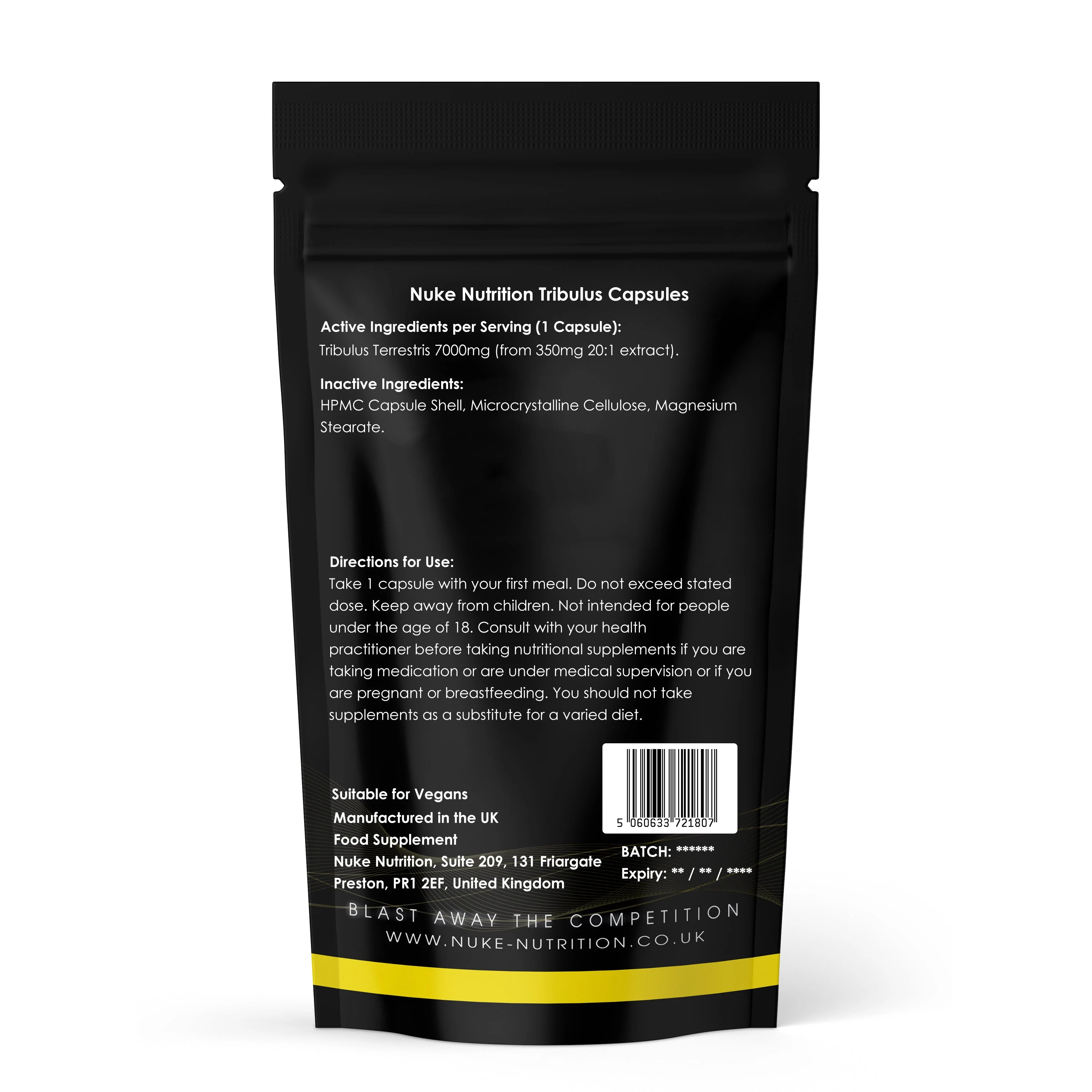 Tribulus Terrestris Capsules 7000mg 95% Saponins - Natural Extract + High Strength Testosterone Booster - Image 2