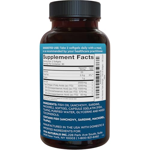 Triple Strength Omega-3 Fish Oil 2500 mg | 180 Softgels | EPA/DHA - Image 10