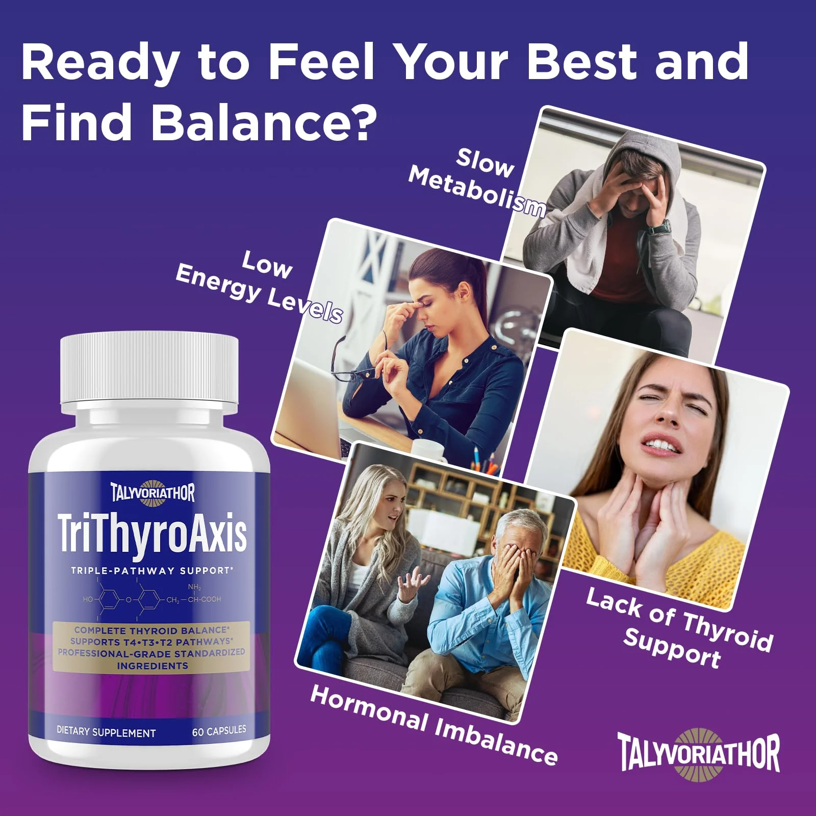 TriThyroAxis Thyroid Support Supplement by Talyvoriathor – Triple-Pathway Formula for Energy & Metabolism – 60 Capsules (2 Bottles) - Image 12