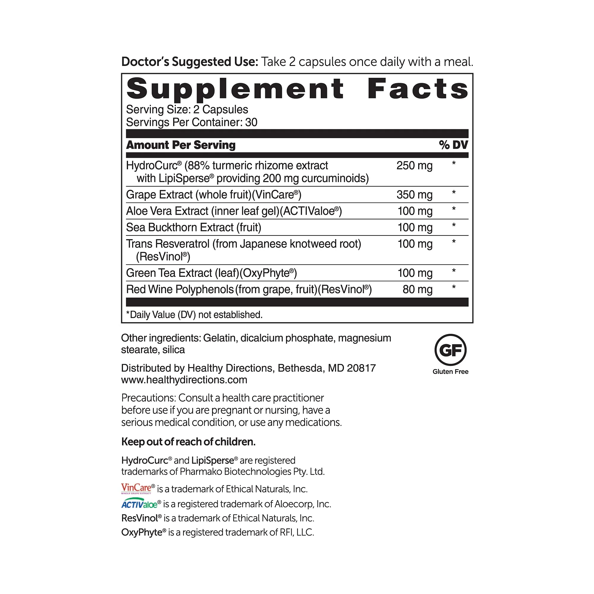 Triveratrol Gold – Healthy Aging Supplement with Resveratrol & Plant Extracts (60 Capsules) - Image 2