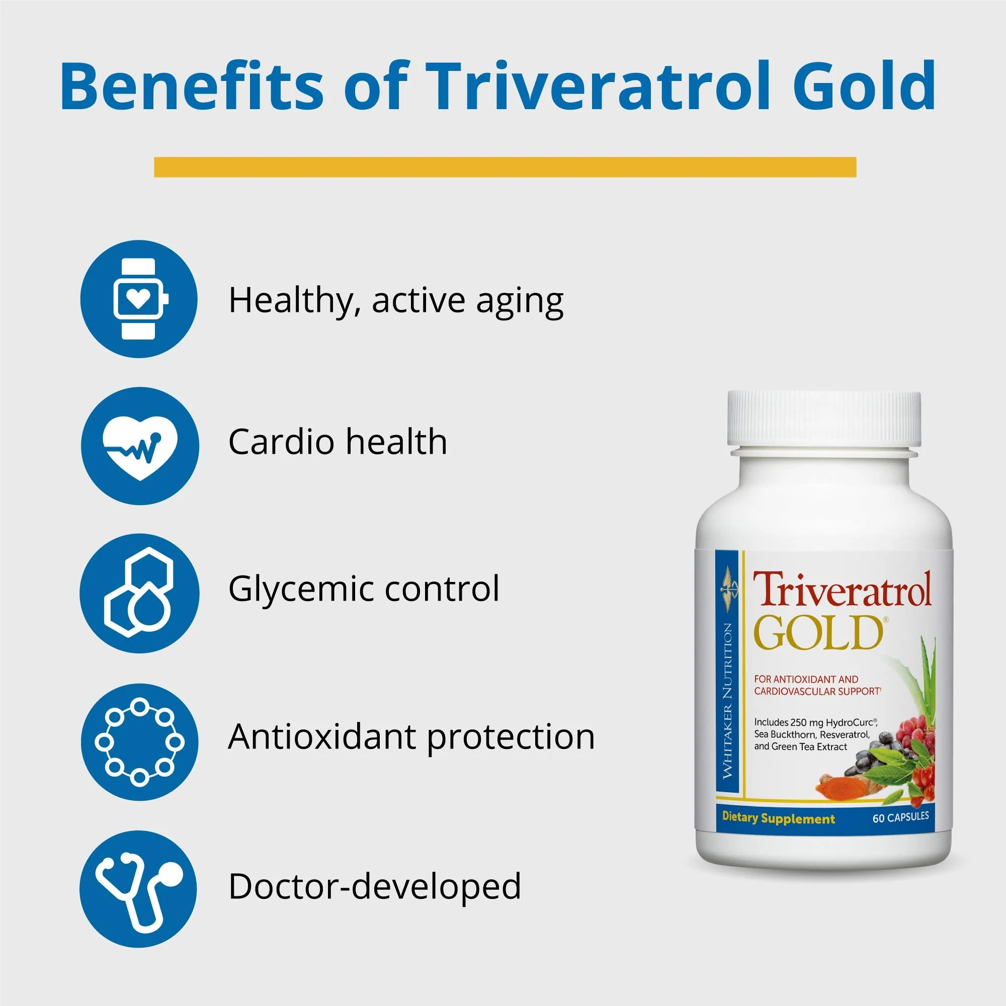 Triveratrol Gold – Healthy Aging Supplement with Resveratrol & Plant Extracts (60 Capsules) - Image 5