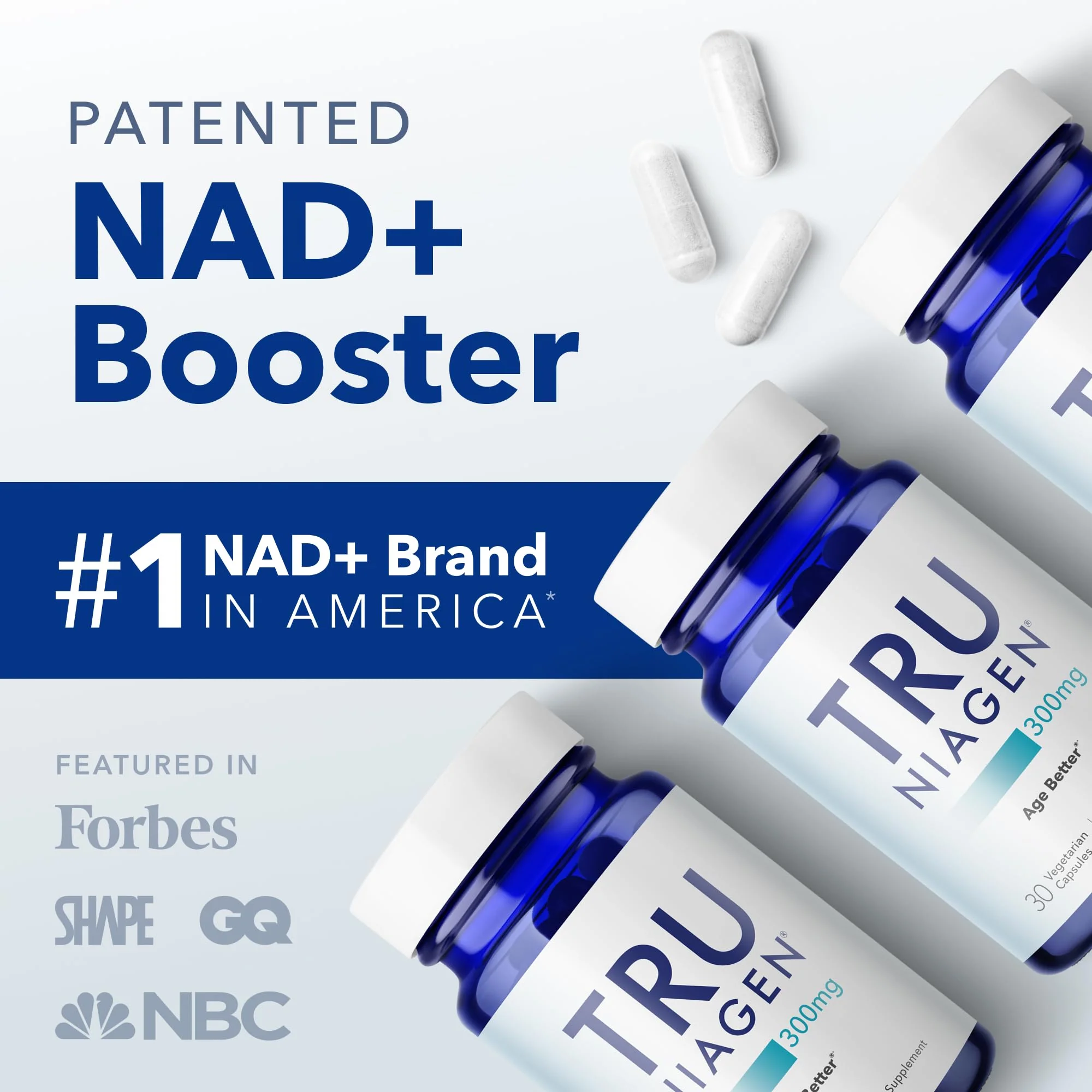 TRU NIAGEN NAD+ Booster – 300mg NR for Cellular Energy, Brain & Muscle Support | 30 Servings (3 Bottles) - Image 14
