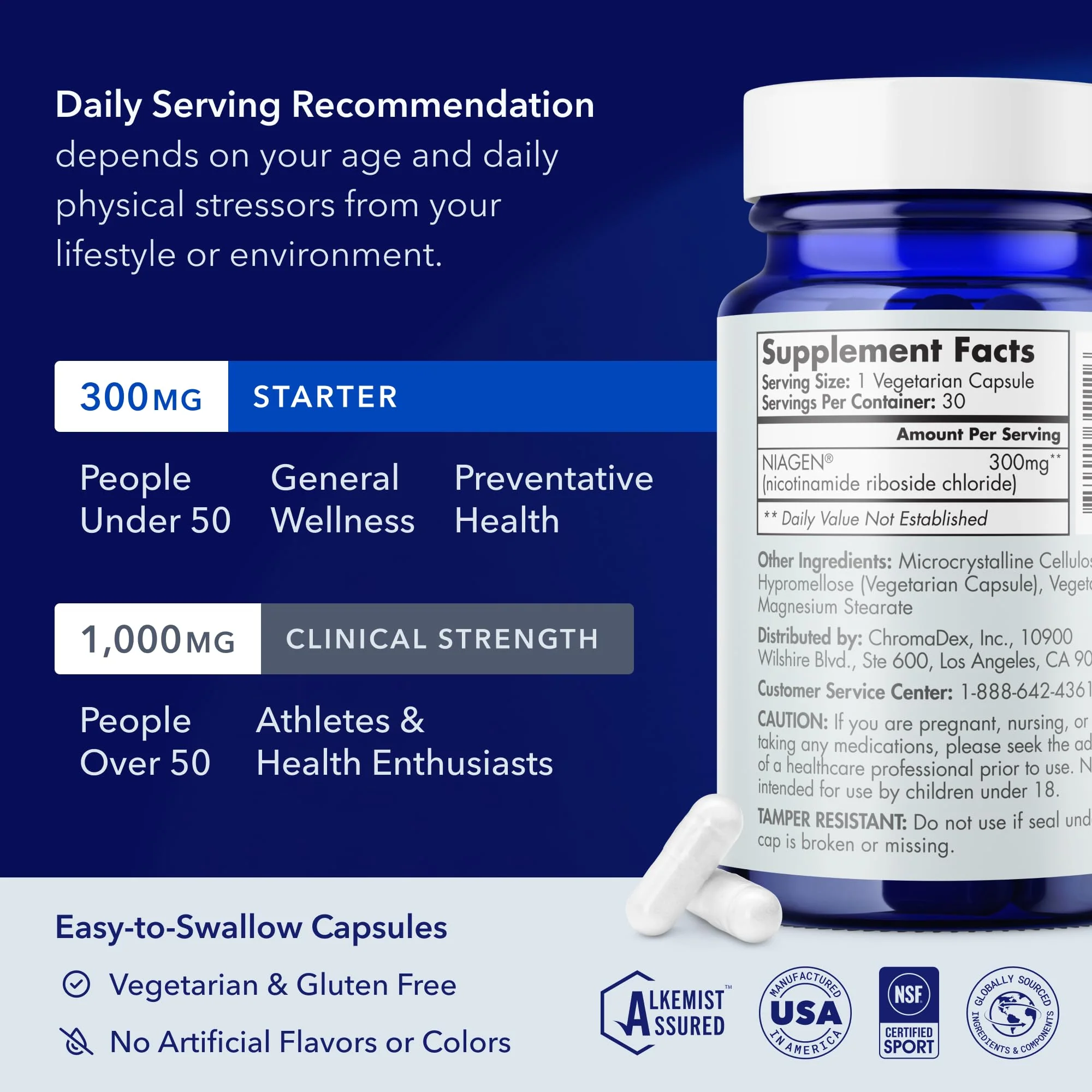 TRU NIAGEN Patented NAD Supplement – Anti-Aging & Cellular Energy (NR) 300mg, 30 Servings, 2 Bottles - Image 8