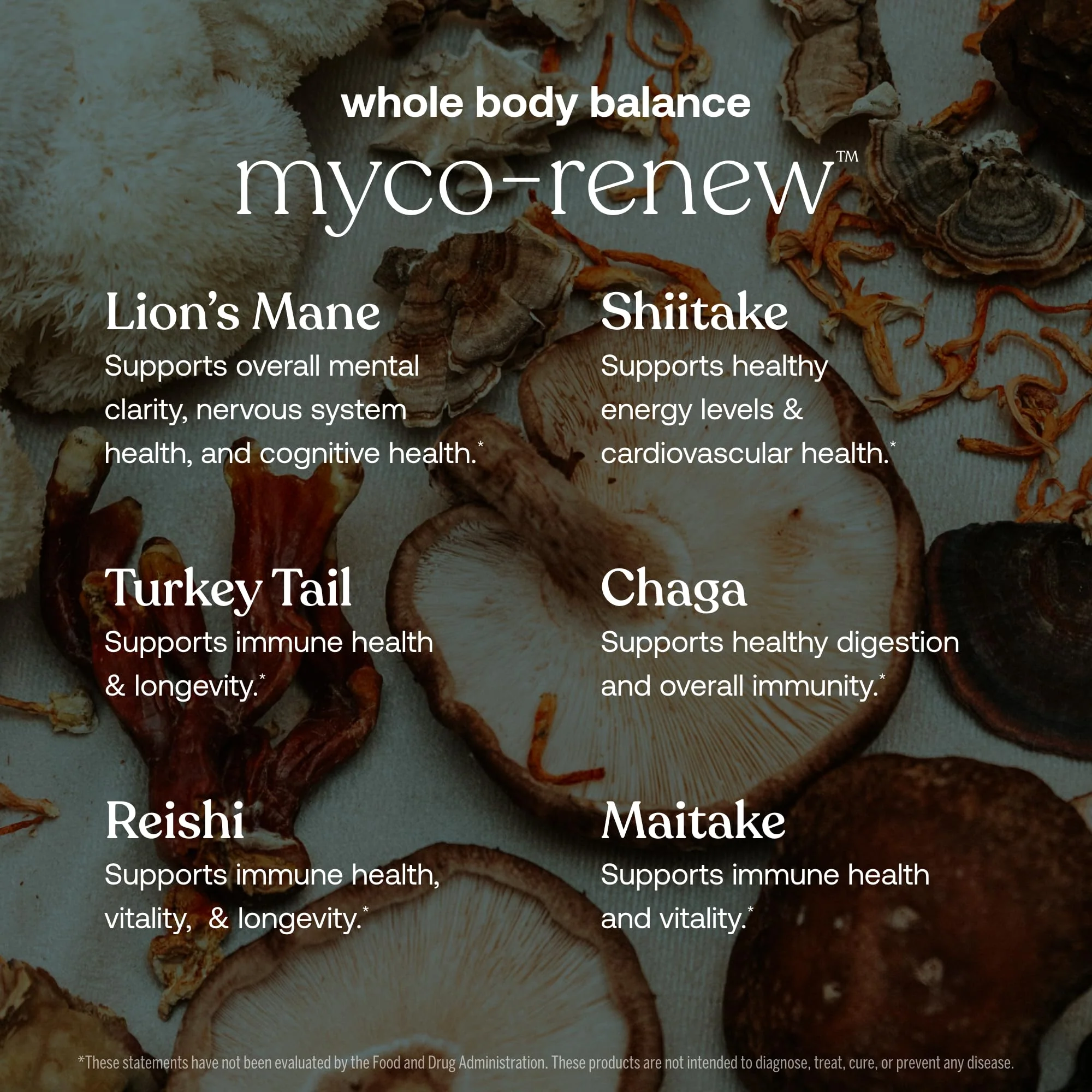 True Grace Mushroom Myco-Renew Blend Daily Immune Support - 120 Count Capsules - Organic - Image 4