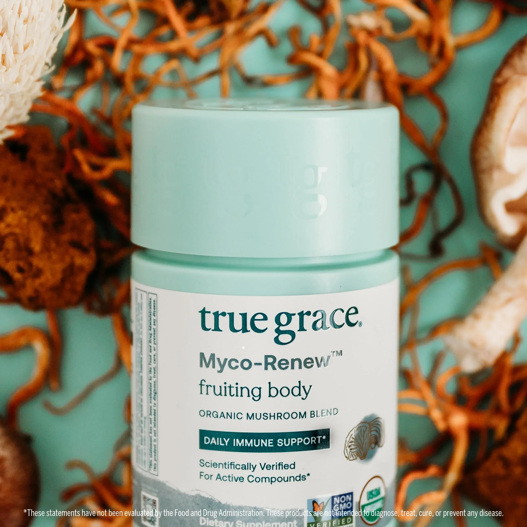 True Grace Mushroom Myco-Renew Blend Daily Immune Support - 120 Count Capsules - Organic - Image 6