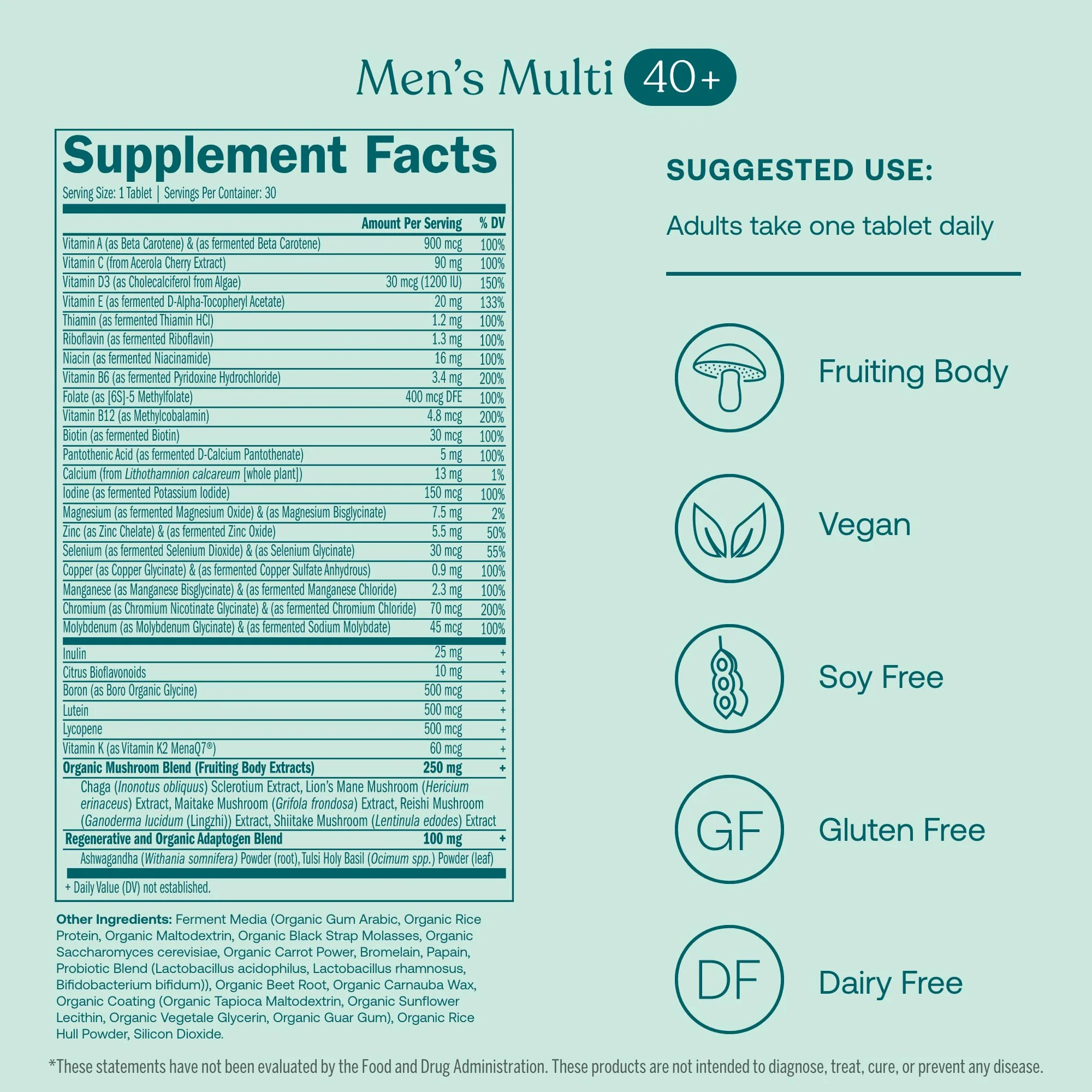 True Grace One Daily Men’s 40+ & Women’s 40+ Multivitamin Bundle – 30 Vegan Tablets Each, Non-GMO - Image 4