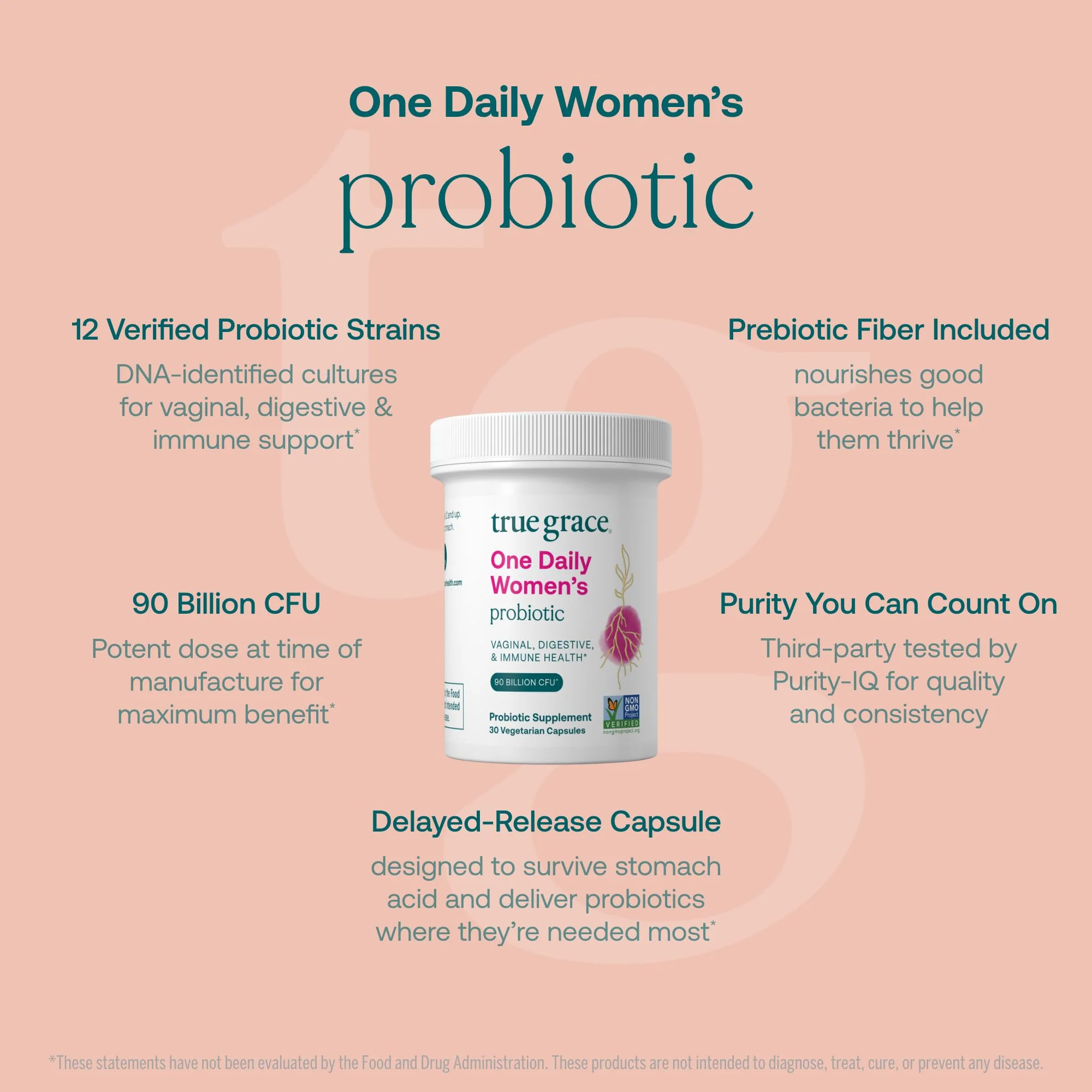 True Grace One Daily Women’s Probiotic – 90B CFU, 30B Shelf Life, Gluten & Soy Free - Image 9
