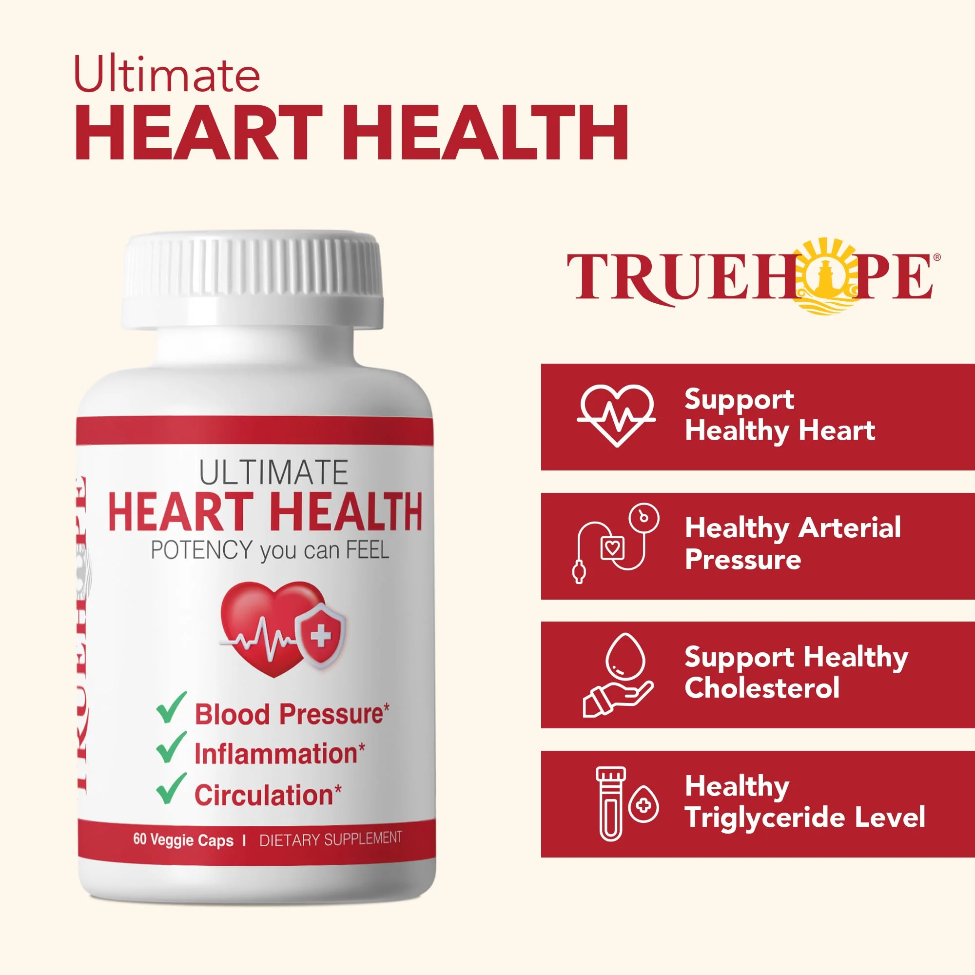 Truehope 27-in-1 Ultimate Heart Health Supplement | Blood Pressure, Circulation, Heart Function Support | Potency You Can Feel Day 1 | Hawthorn, Motherwort, Inositol, Mistletoe | + Advanced Chelation - Image 7