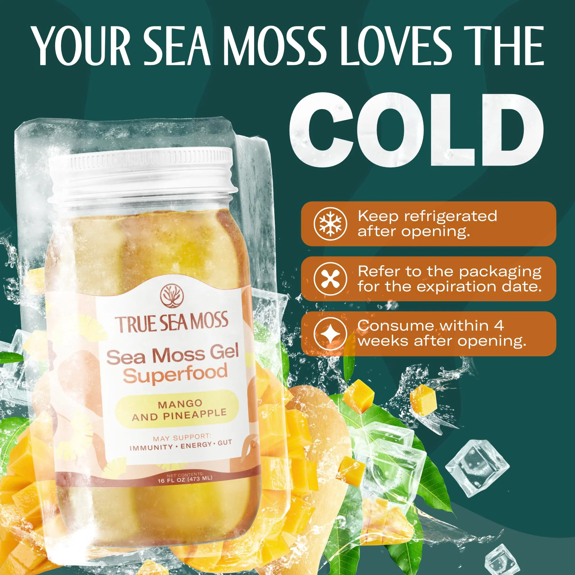 TrueSeaMoss Sea Moss Gel Mango Pineapple – Made in USA, Wildcrafted Seamoss - Image 7
