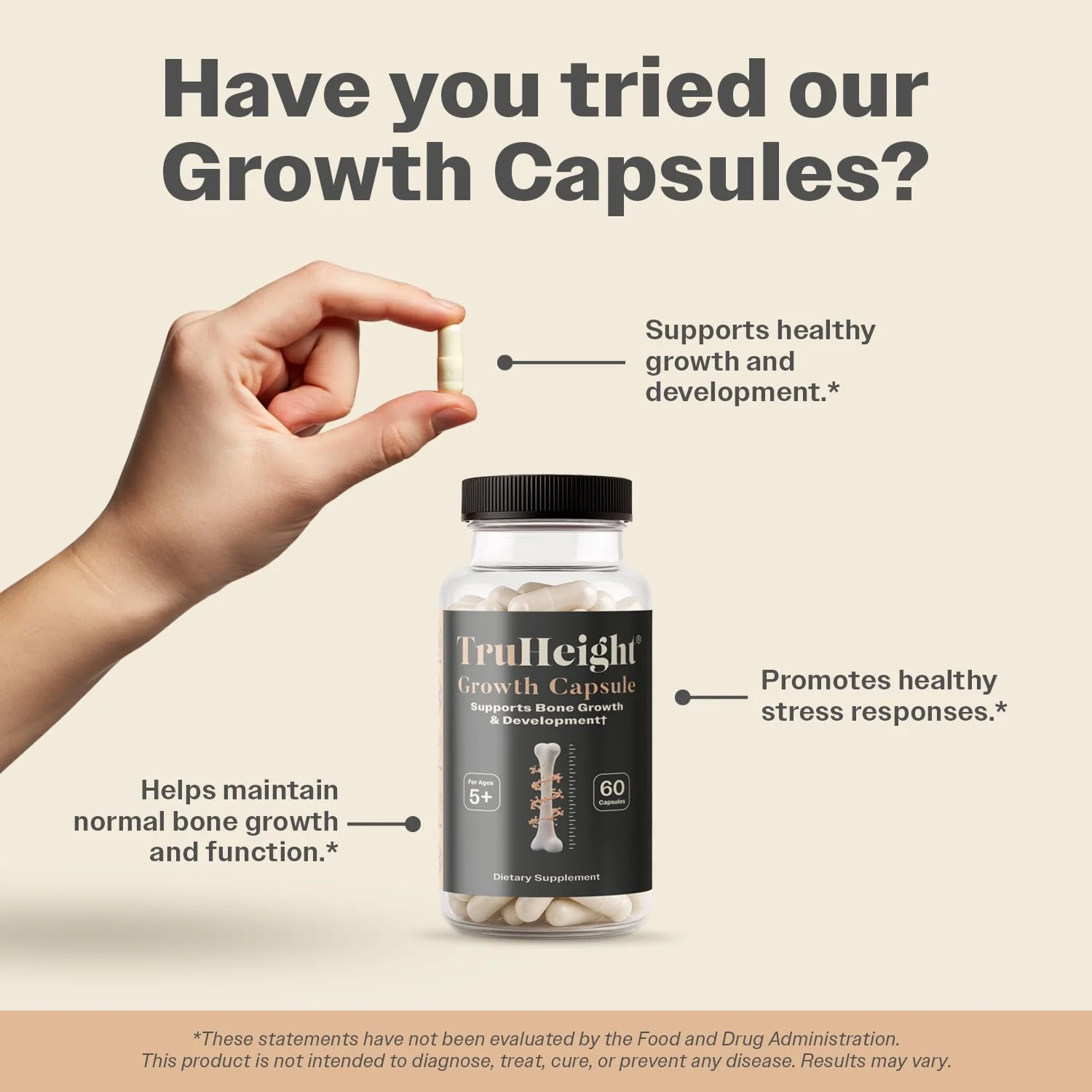 TruHeight Growth Capsules for Kids & Teens | Natural Growth Support & Bone Health - Image 4